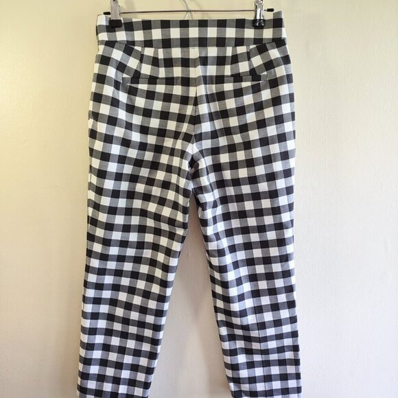 Ann Taylor Kate Straight Leg Pant Classic Gingham Black/White Check  Size 2P - Picture 5 of 9
